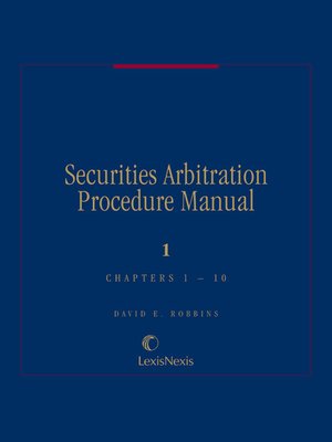 Securities Arbitration Procedure Manual